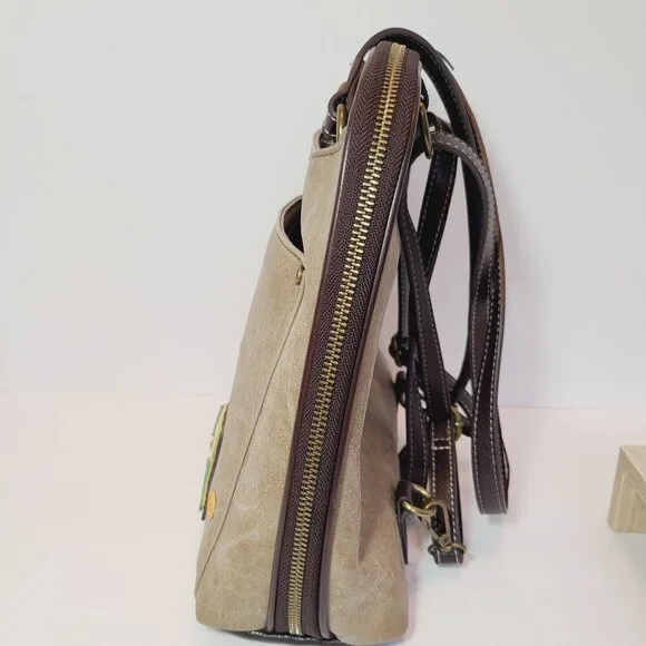 Chala Owl Convertible Backpack Tote – Earth Tones with Whimsical Charm - Picture 6 of 16